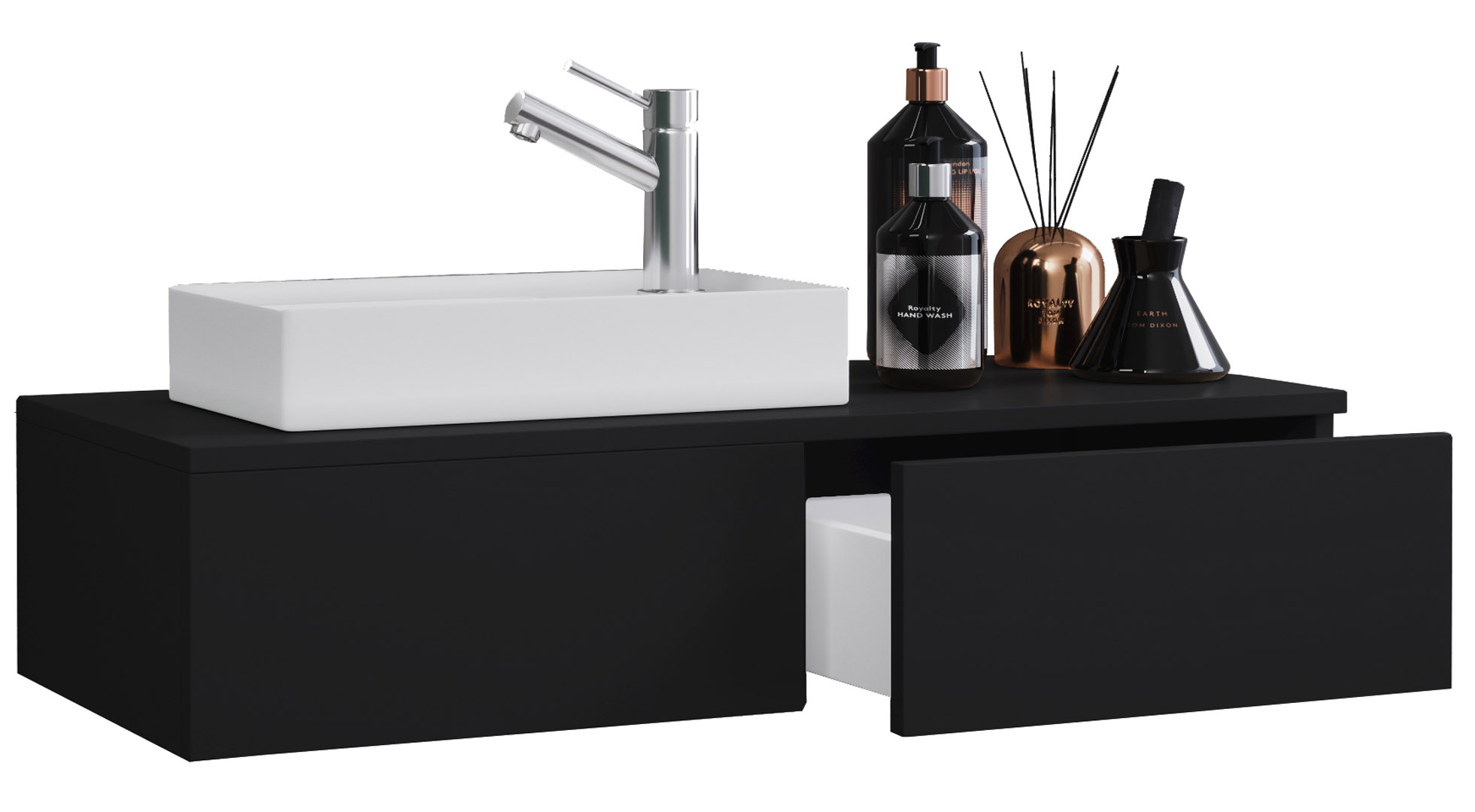 Gudas badmiljø 1 skuffe sort