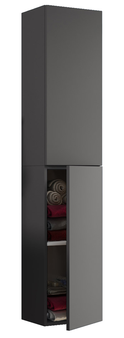 VCB11 højskab badeværelse høj med 2 låger antracit billede