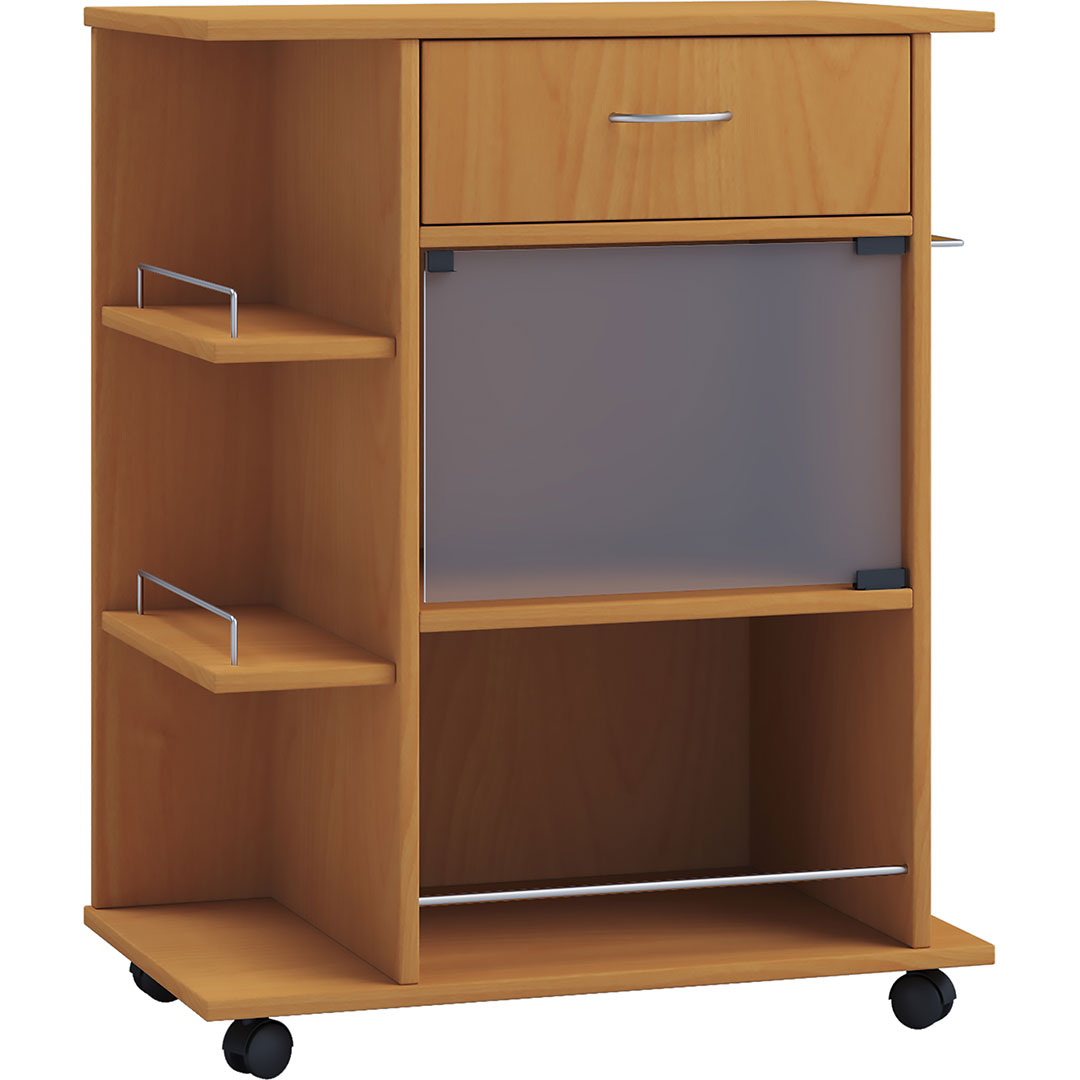 Pocis køkkenmodul på hjul bøg dekor billede