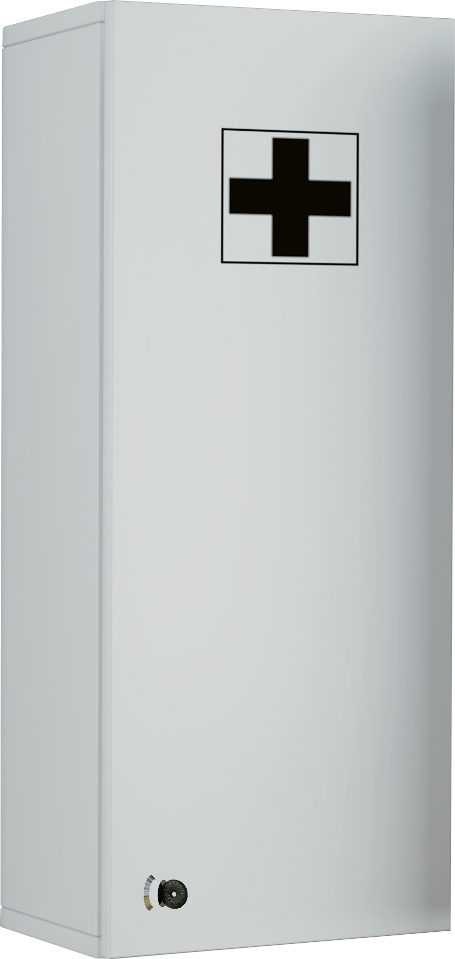 Medasa L badeværelsesskab, medicinskab til vægophæng, 1 låge med lås, hvid