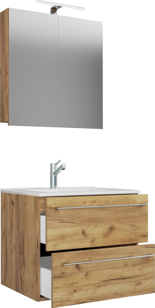 Badinos badmiljø A 60 cm, spejlskab honning eg dekor