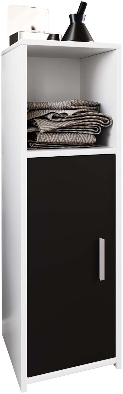 ZaloIL højskab badeværelse hvid, sort