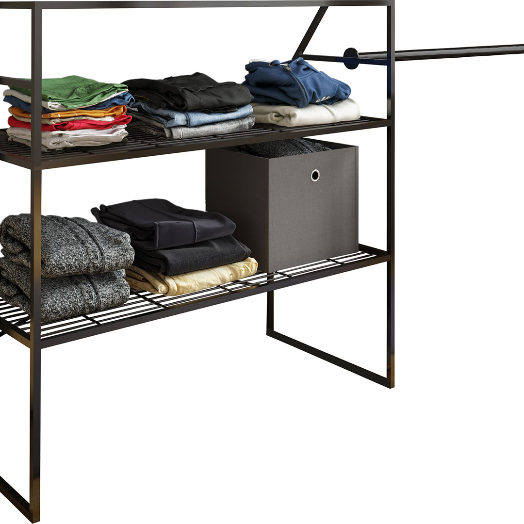 Disal klædeskab til skråvæg sort