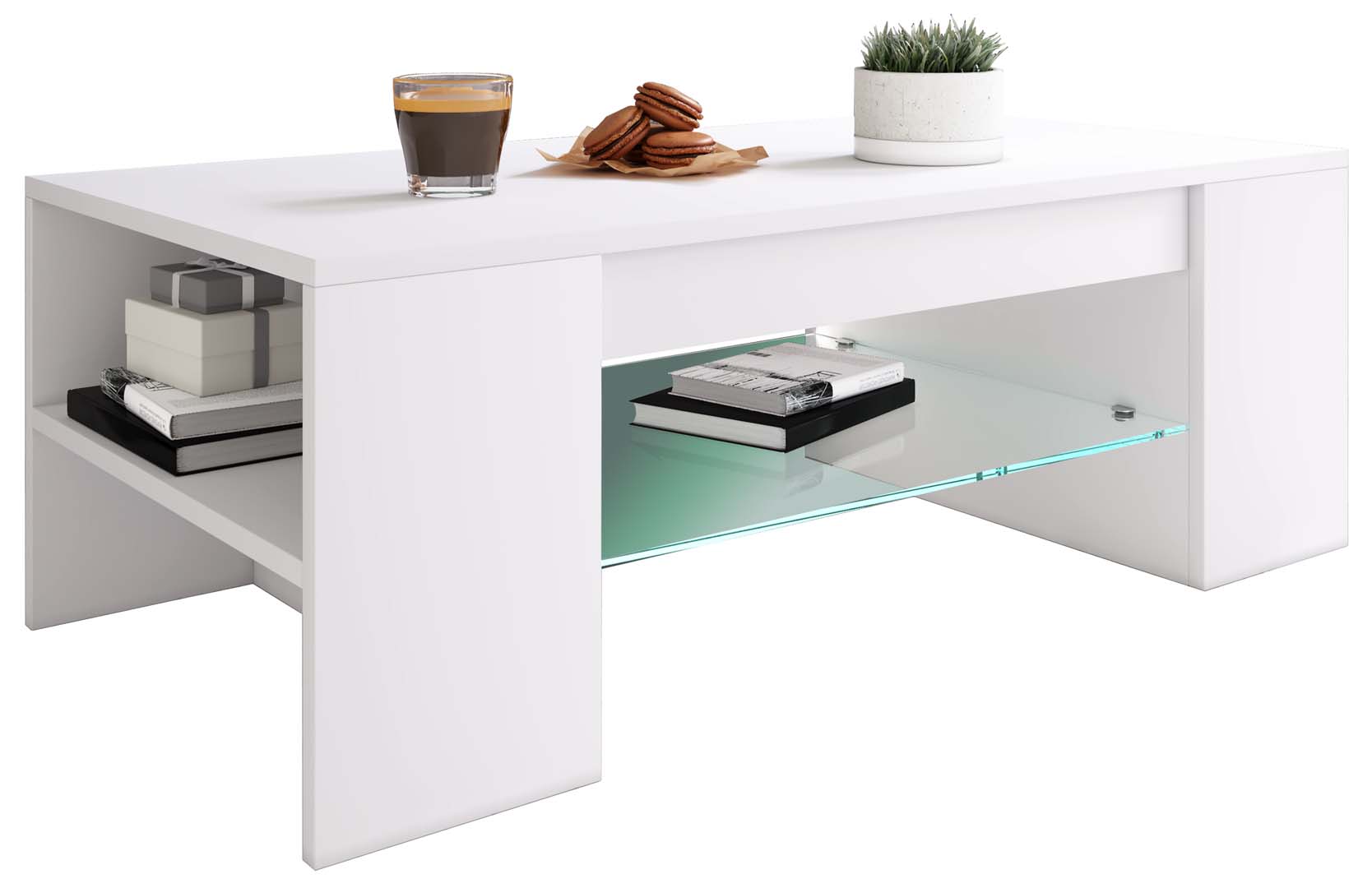 Tunas sofabord 1 hylde hvid