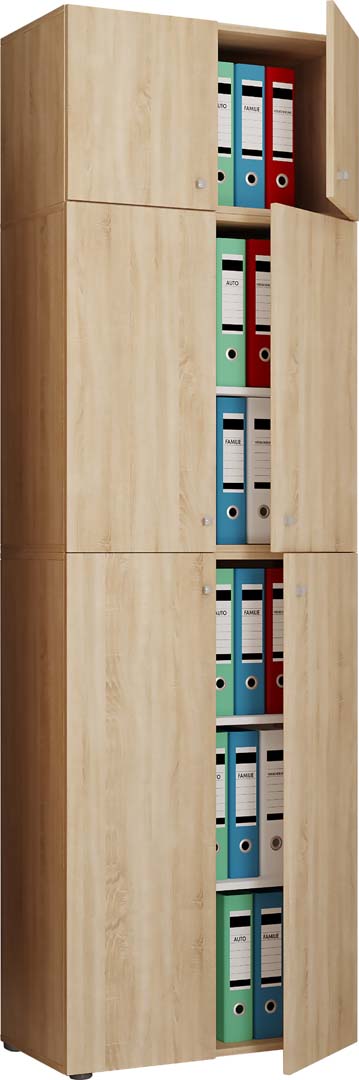 LonaXXL kontorskab 6 låger egetræ dekor