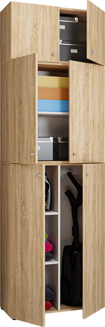 LonaXXL klædeskab 6 låger egetræ dekor