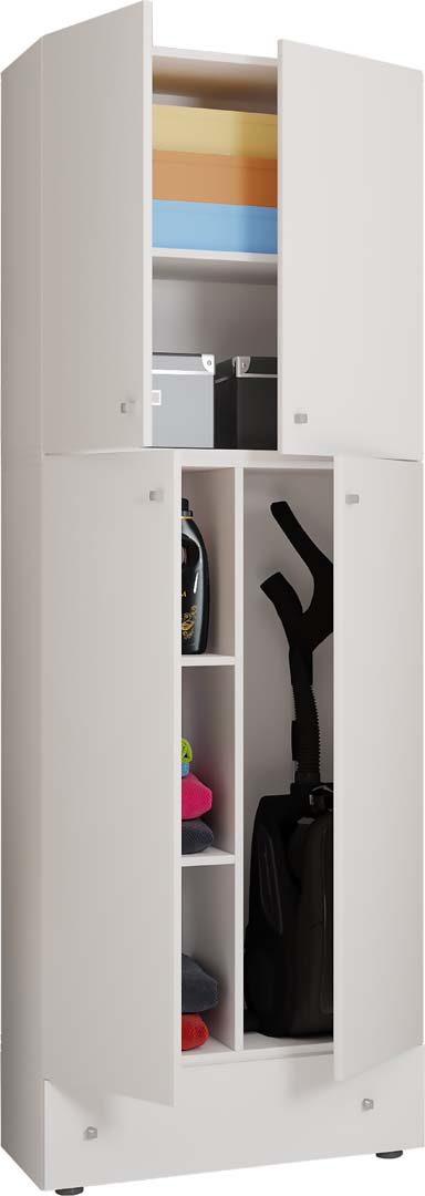 LonaXXL klædeskab 4 låger 1 skuffe hvid