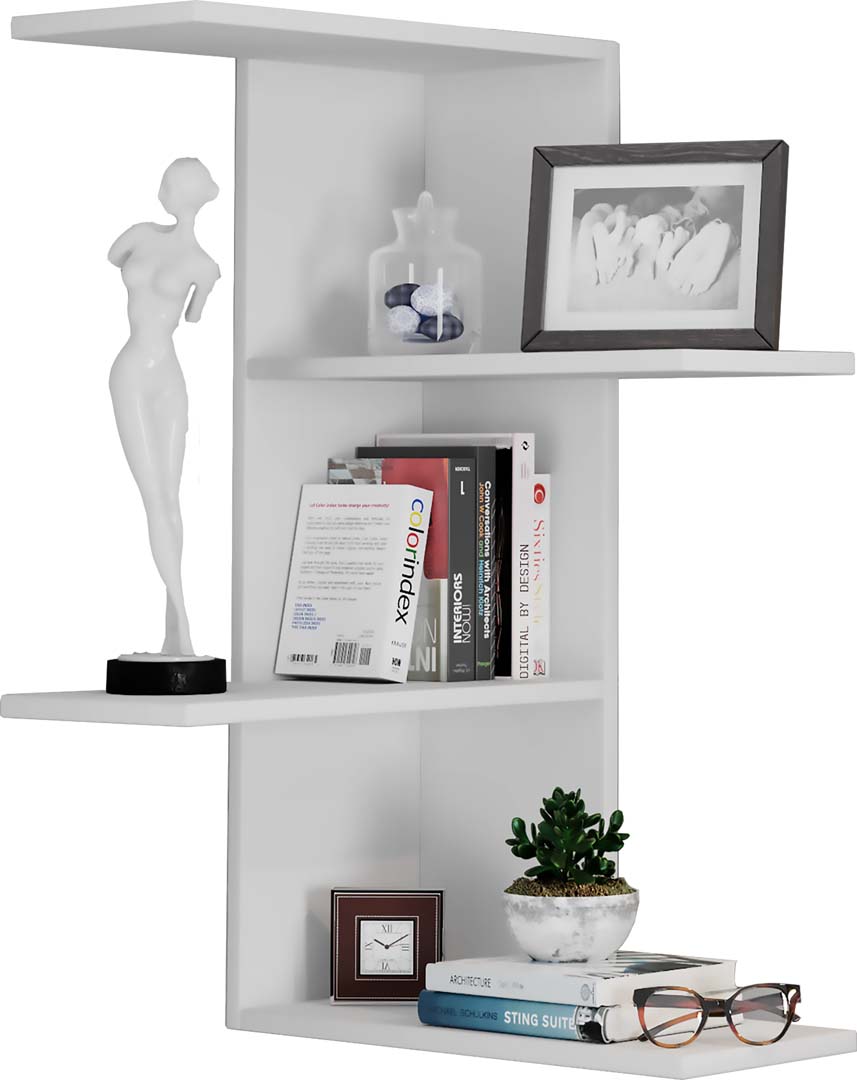 Balos vægreol hjørne 3 hylder hvid billede