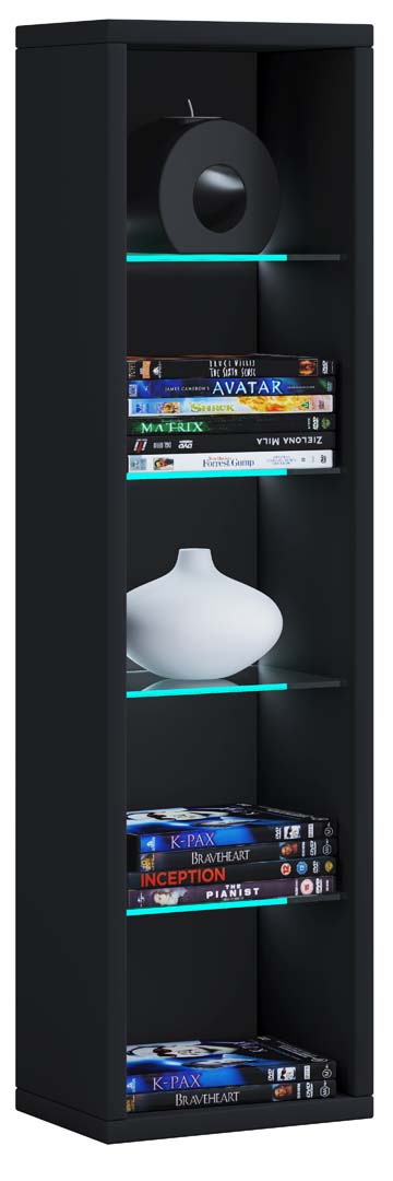 RasitoL reol væghængt 5 hylder sort billede