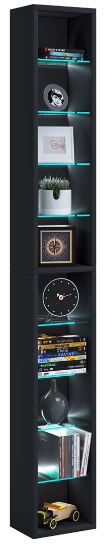 RasitoXL reol væghængt 10 hylder sort billede