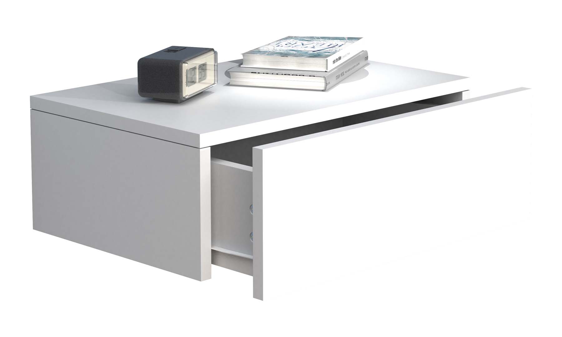 Vægbord / natbord / sengebord, 15x45x30 cm, hvid