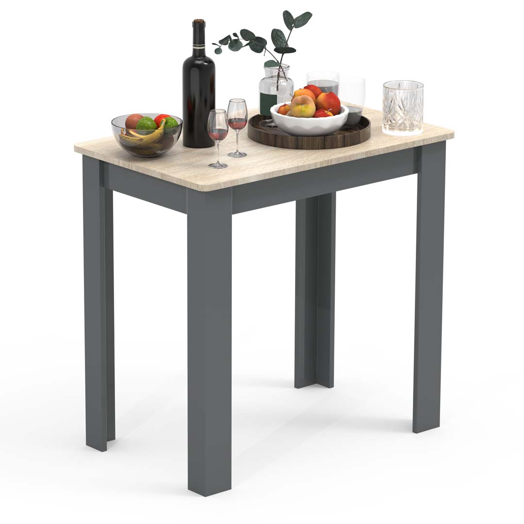VCM NORDIC Esal 80 spisebord, rektangulær - natur og antracitgrå træ (80x50)