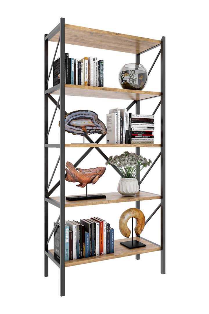 Insasi5 reol 5 hylder egetræ dekor