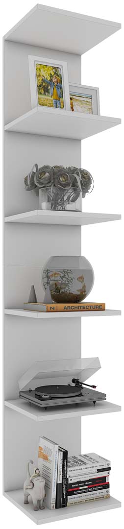 Lazas reol væghængt 5 hylder hvid billede