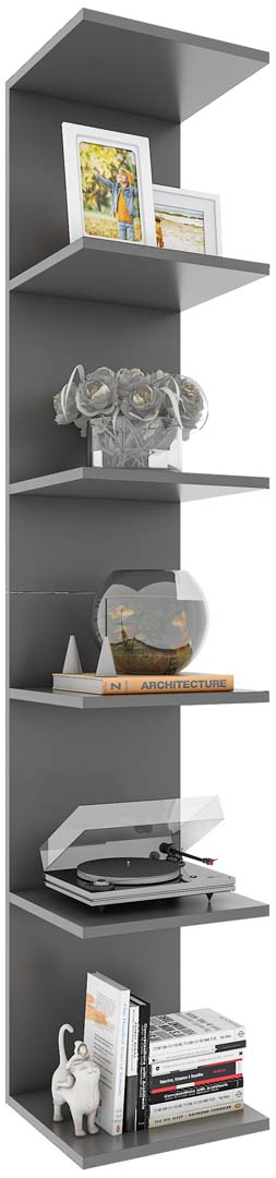 VCM NORDIC Kidos væghylde til børn, m. 3 åbne rum - antracitgrå træ