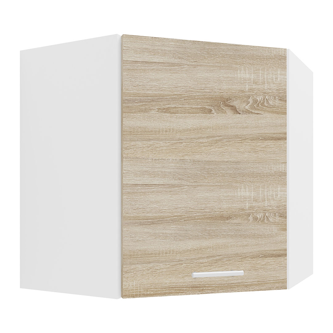 Esilo overskab køkken , hjørneskab hvid, grå billede