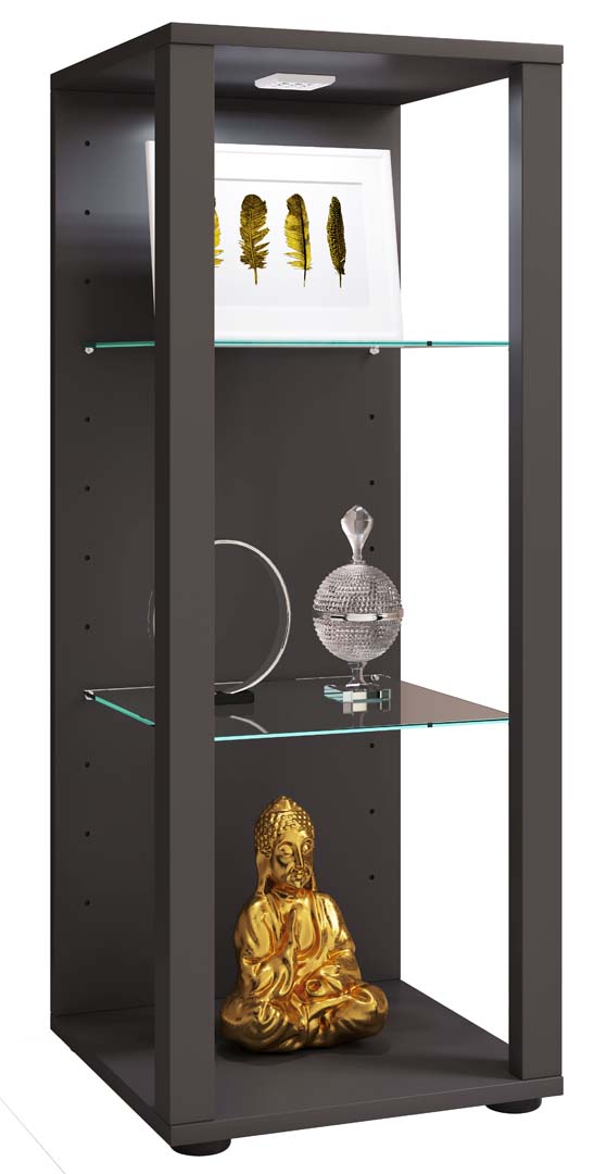 GlasolM vitrineskab 3 hylder antracit