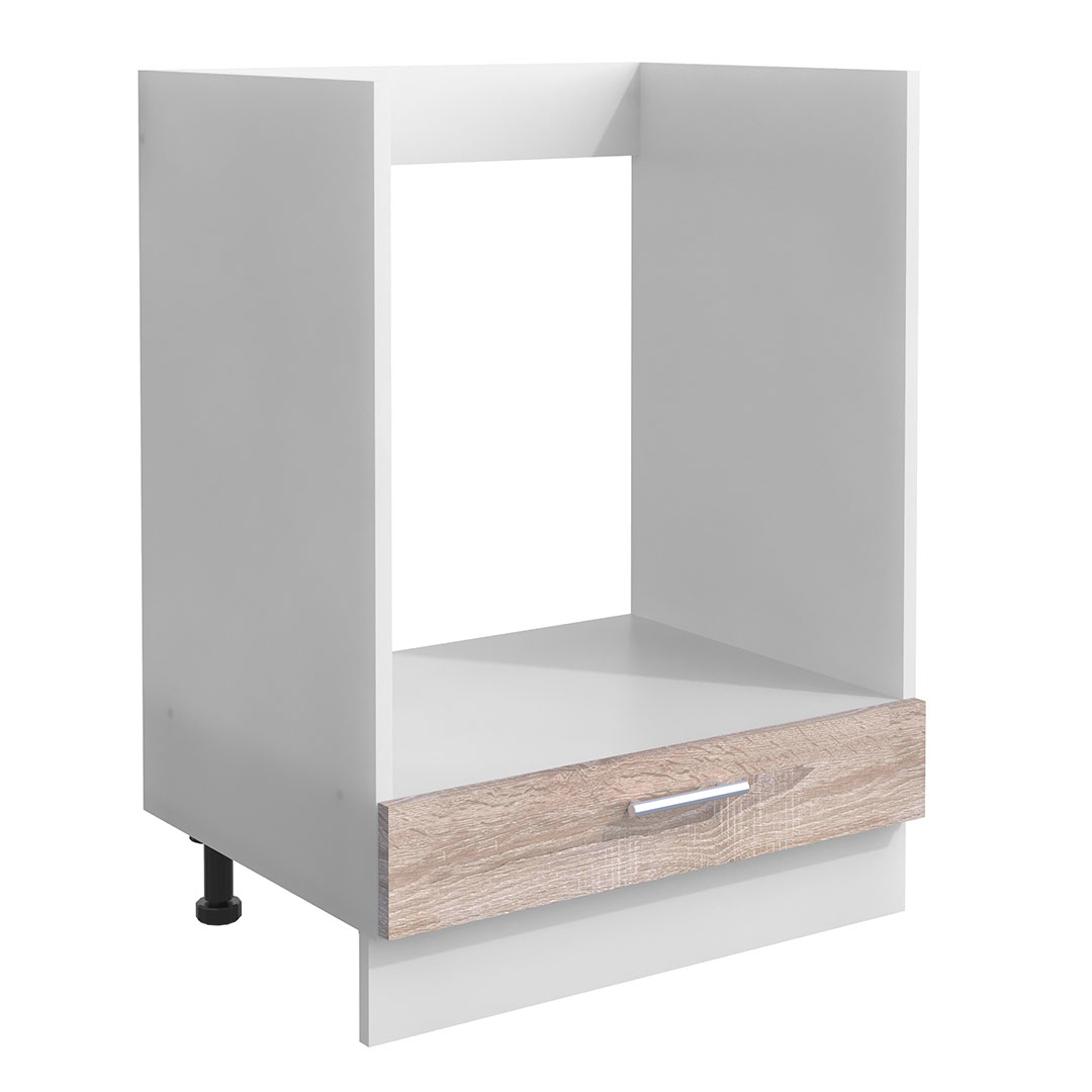 Esilo underskab køkken 60 cm til ovn 1 låge hvid, eg dekor billede