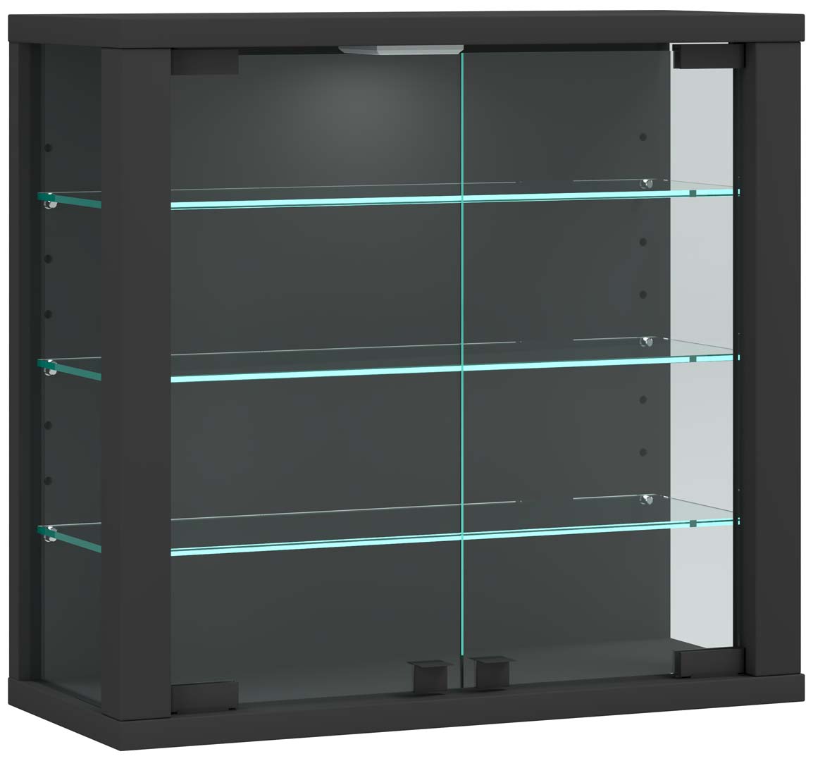 VitrosaS vitrineskab væghængt 2 glaslåger antracit billede