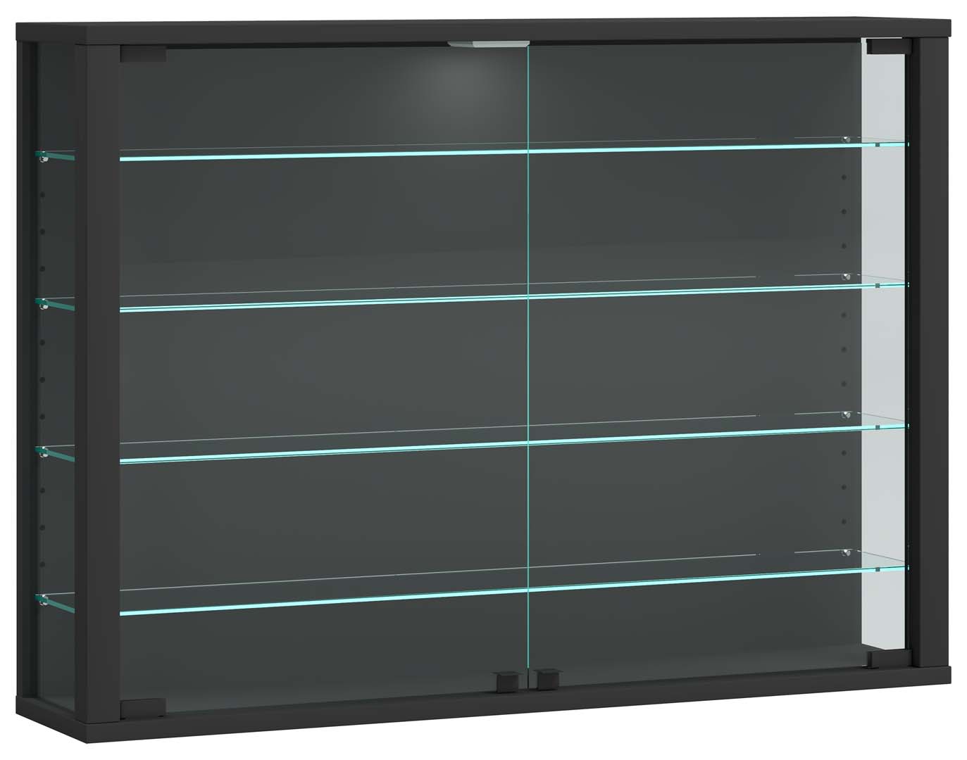 VitrosaL vitrineskab væghængt 2 glaslåger antracit billede