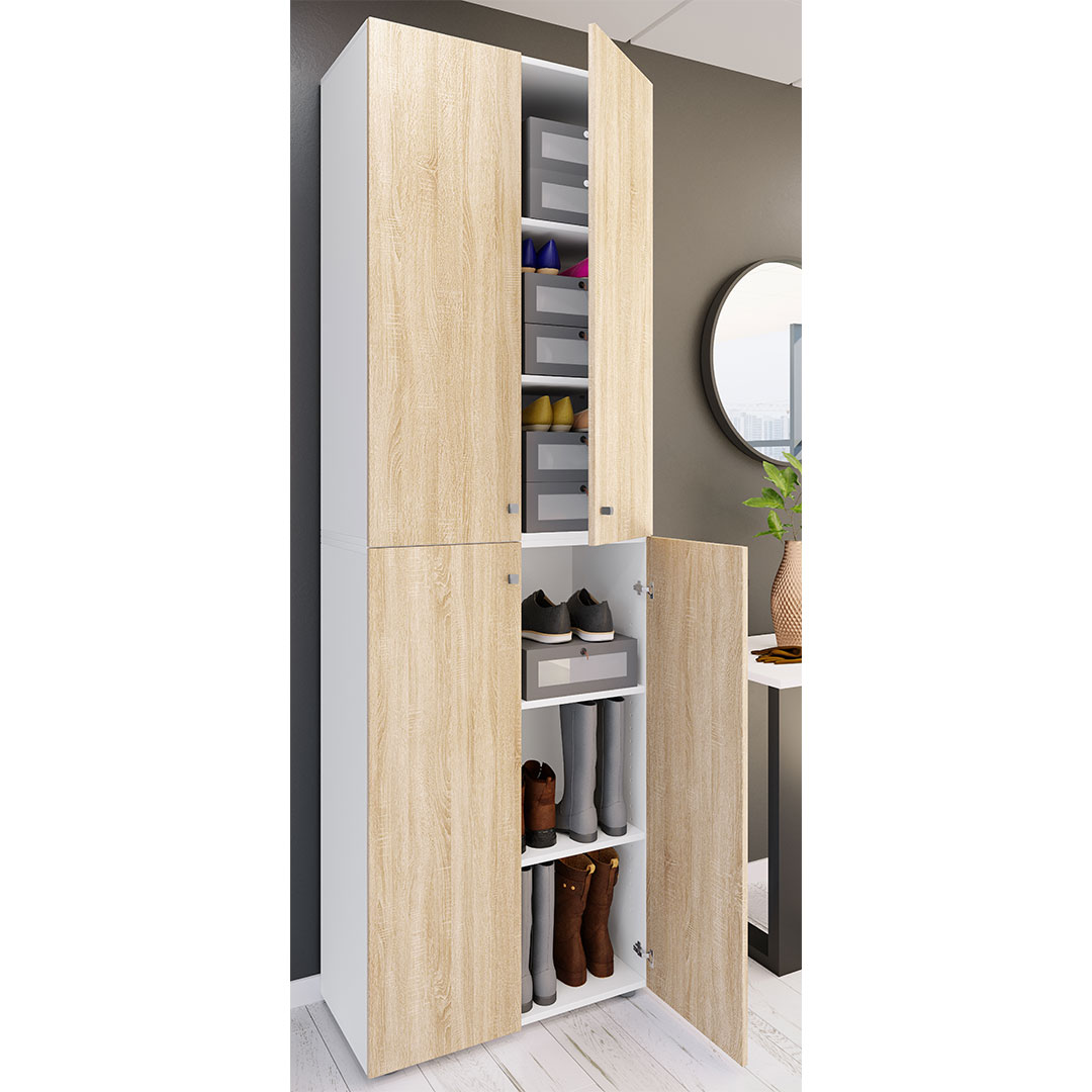 Lona2XLDT skoskab 4 låger hvid