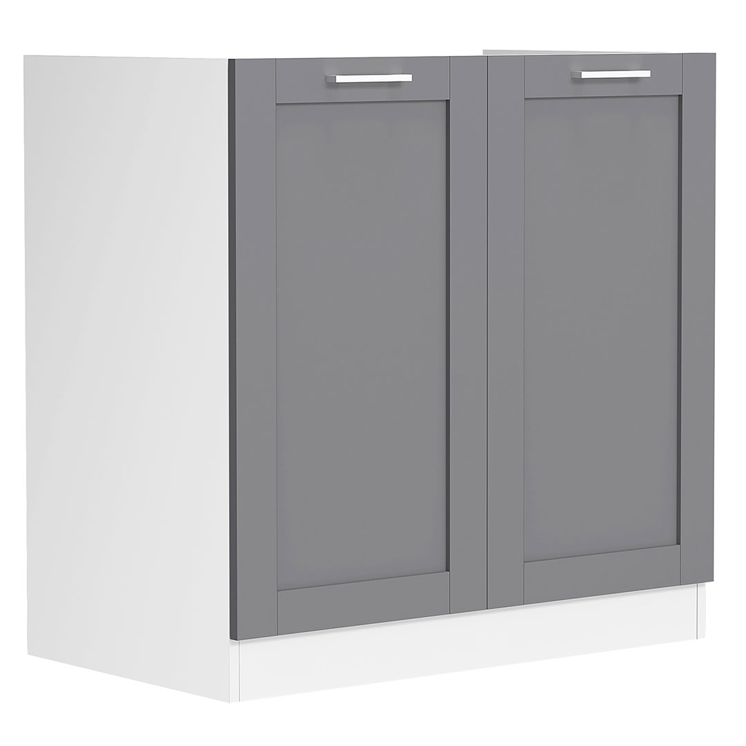 VCM NORDIC Colura køkkenunderskab til håndvask, m. 2 låger - antracitgrå/hvid træ (B:80)