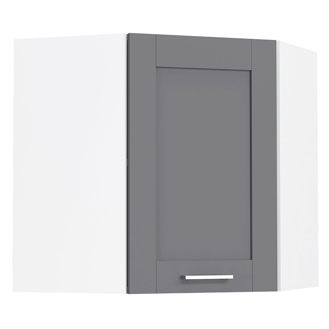 VCM NORDIC Colura køkken hjørnevægskab, m. 1 låge, 1 hylde - antracitgrå/hvid træ (B:57)