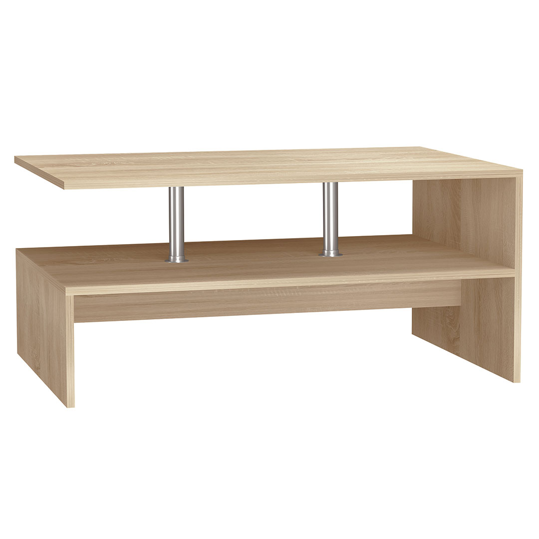 VCM NORDIC Maliso L sofabord, m. 1 hylde - natur træ (90x60)