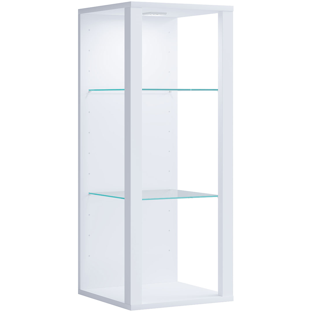 GlasolMW vitrineskab væghængt hvid