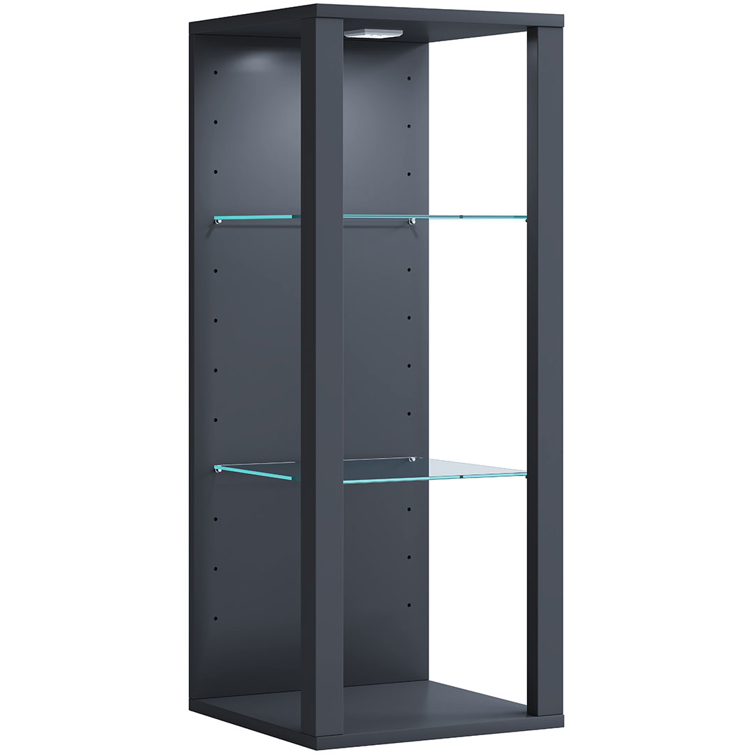 GlasolMW vitrineskab væghængt antracit