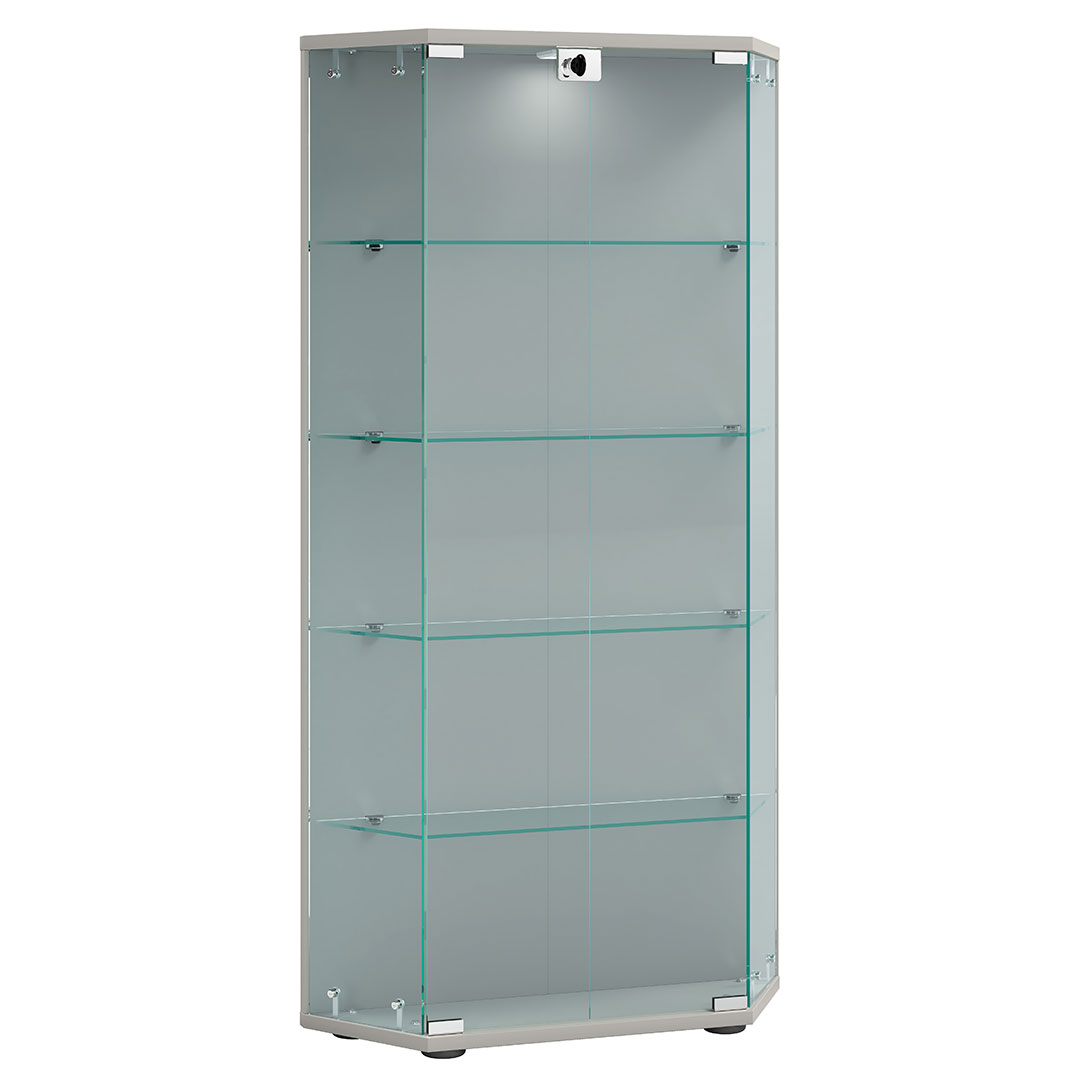 CenilaL vitrineskab 2 låger sølvfarvet