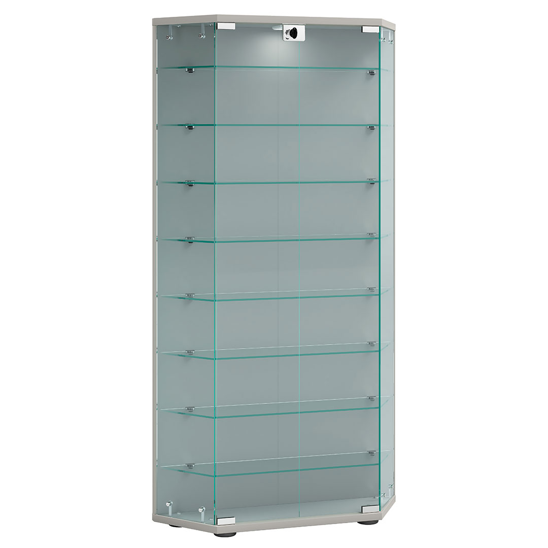 CenilaXL vitrineskab 2 låger sølvfarvet