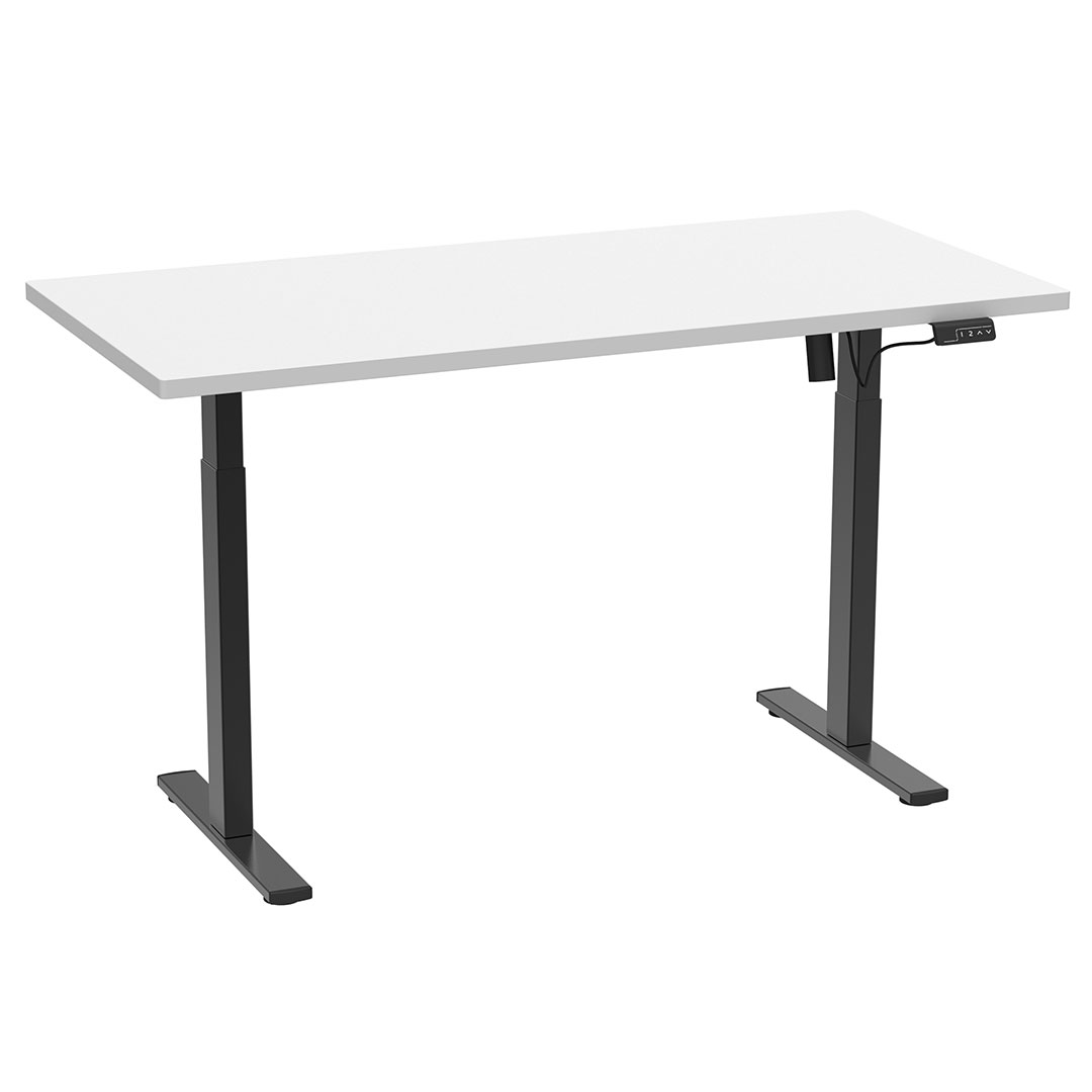 LonaE skrivebord elektrisk hæve sænke funktion 140x50x71-120cm hvid, sort