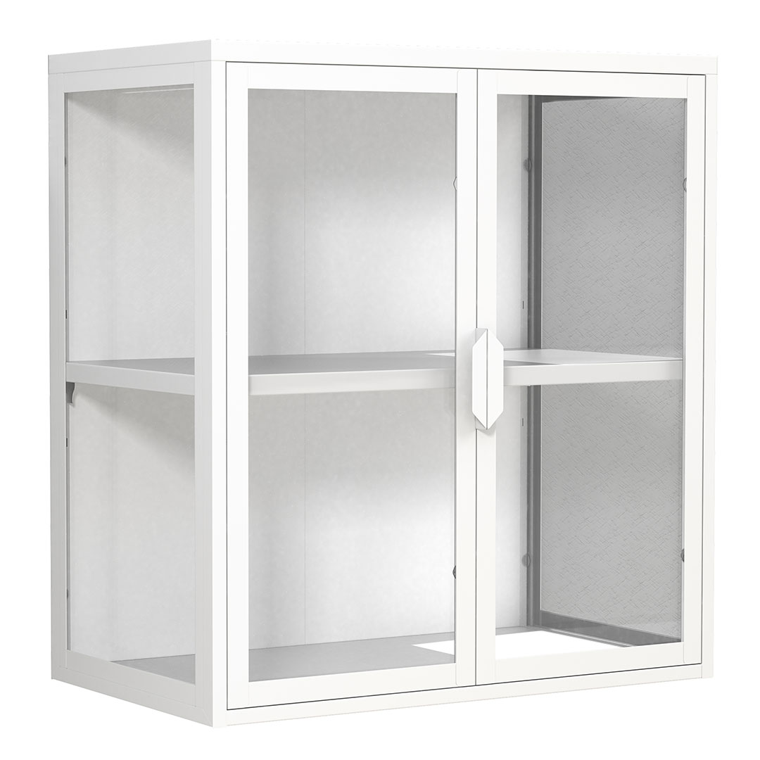 FlokasVS vitrineskab væghængt 2 låger hvid billede