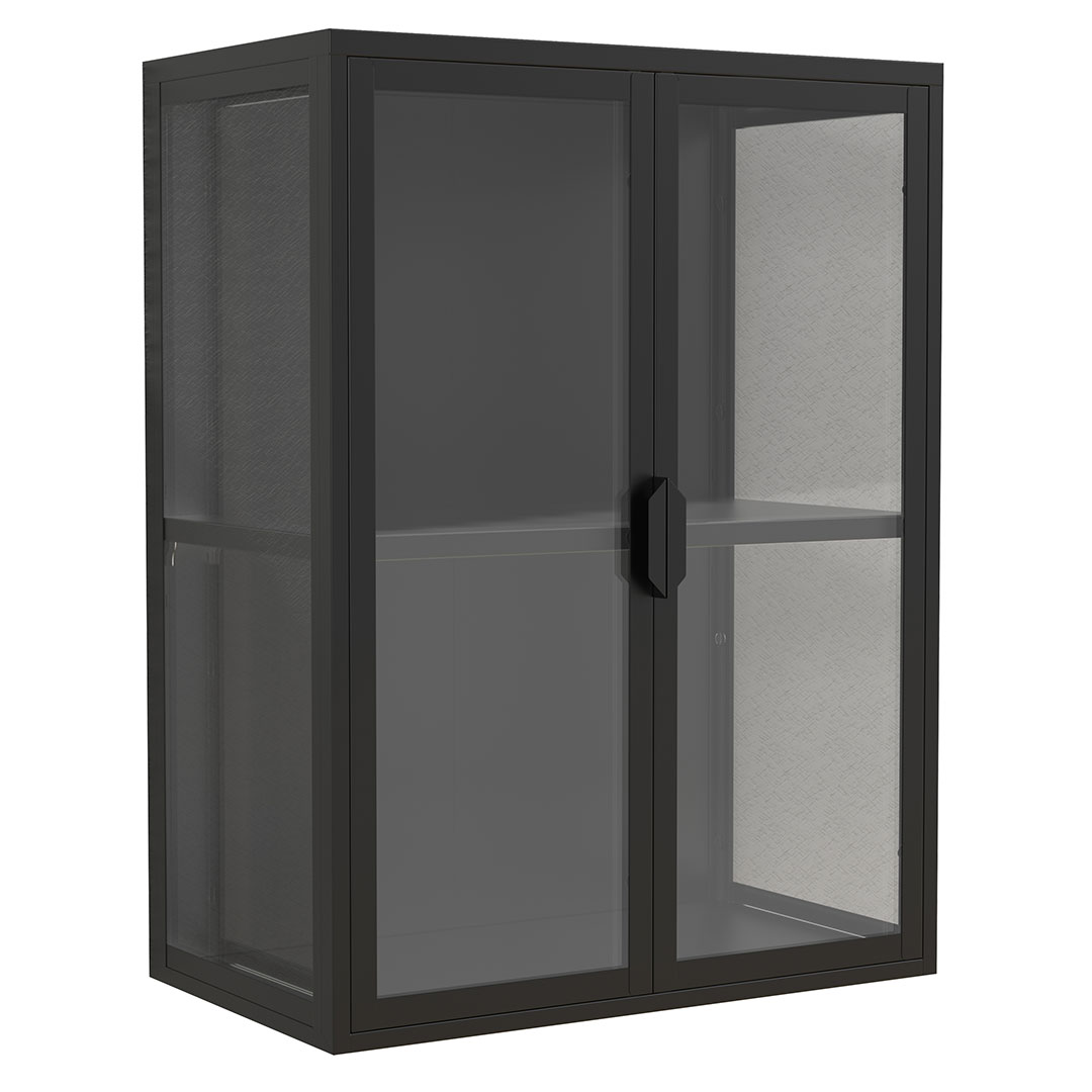 FlokasVM vitrineskab væghængt 2 låger sort billede