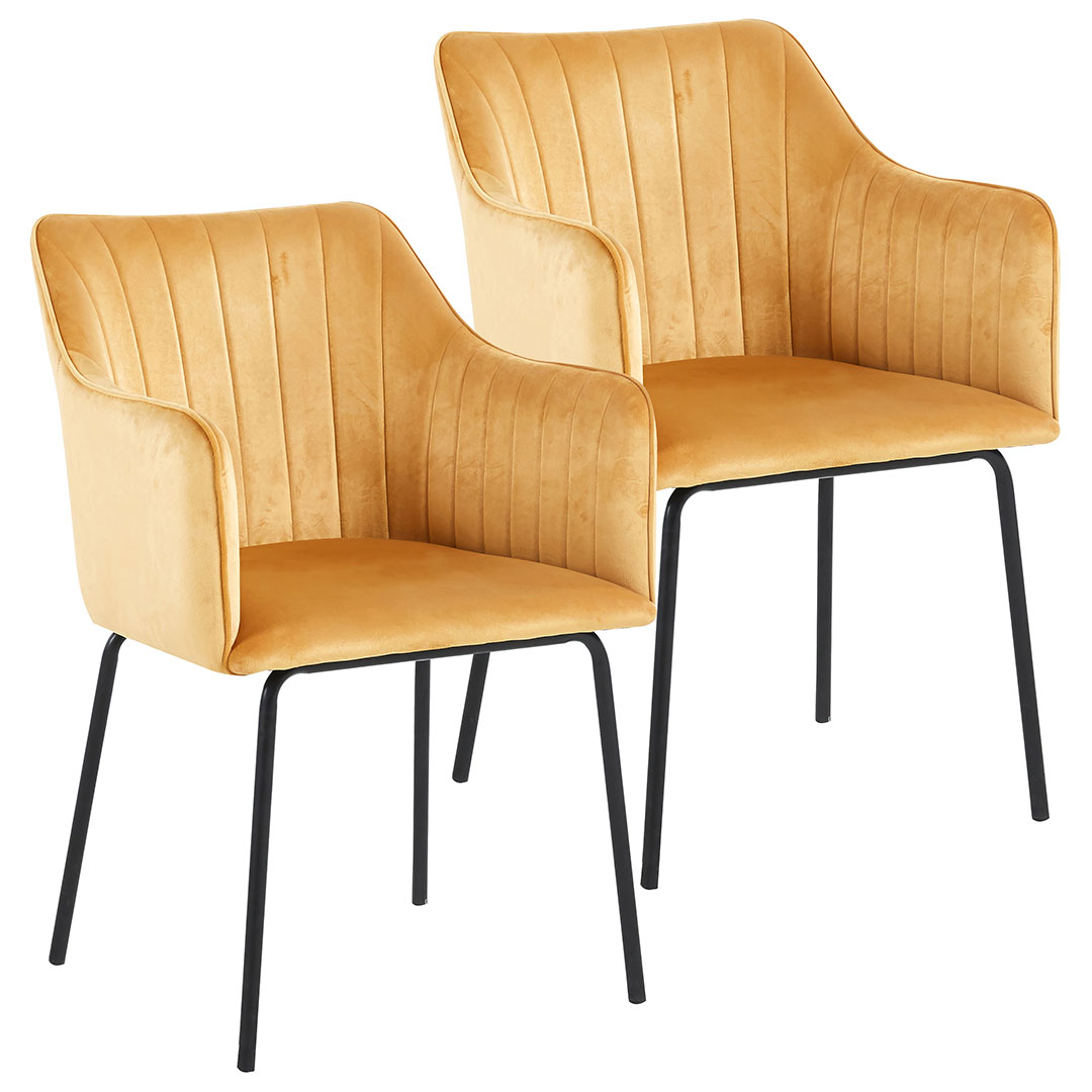 Valia2 spisestuestol med armlæn sæt med 2 brun