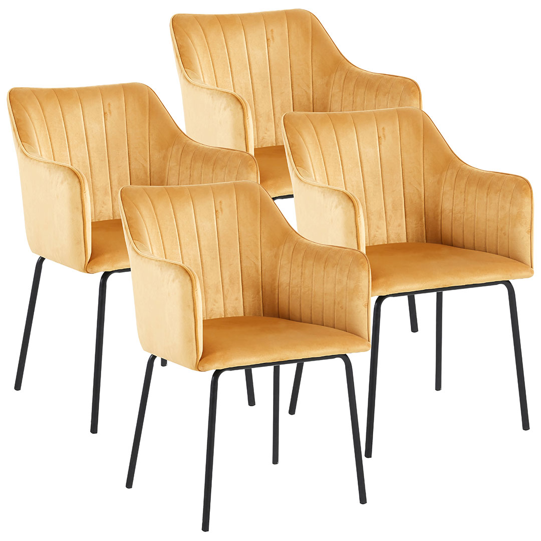 Valia4 spisestuestol med armlæn sæt med 4 brun