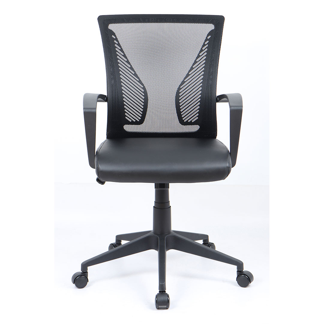 OffiloPU kontorstol med armlæn sort