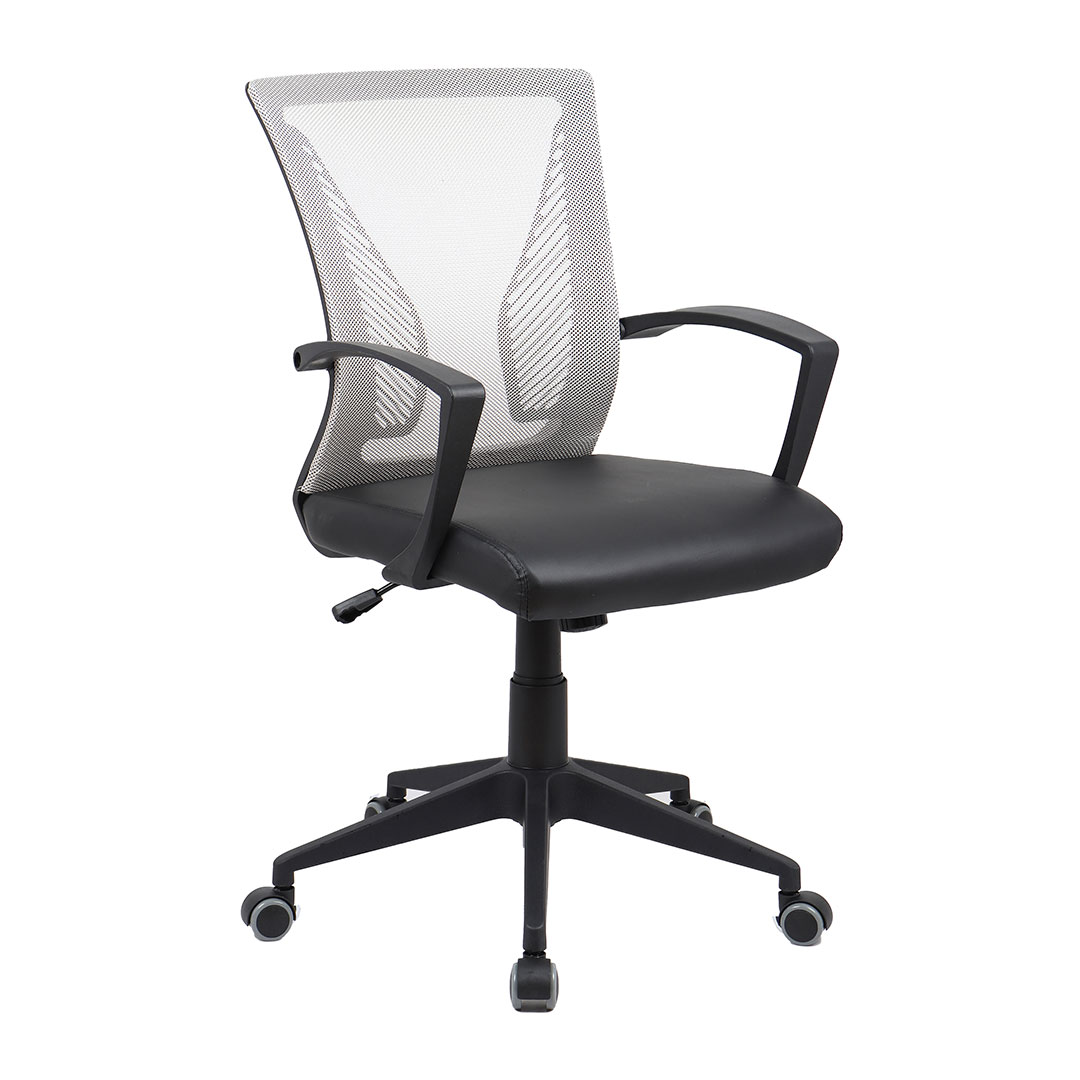 OffiloPU kontorstol med armlæn sort grøn