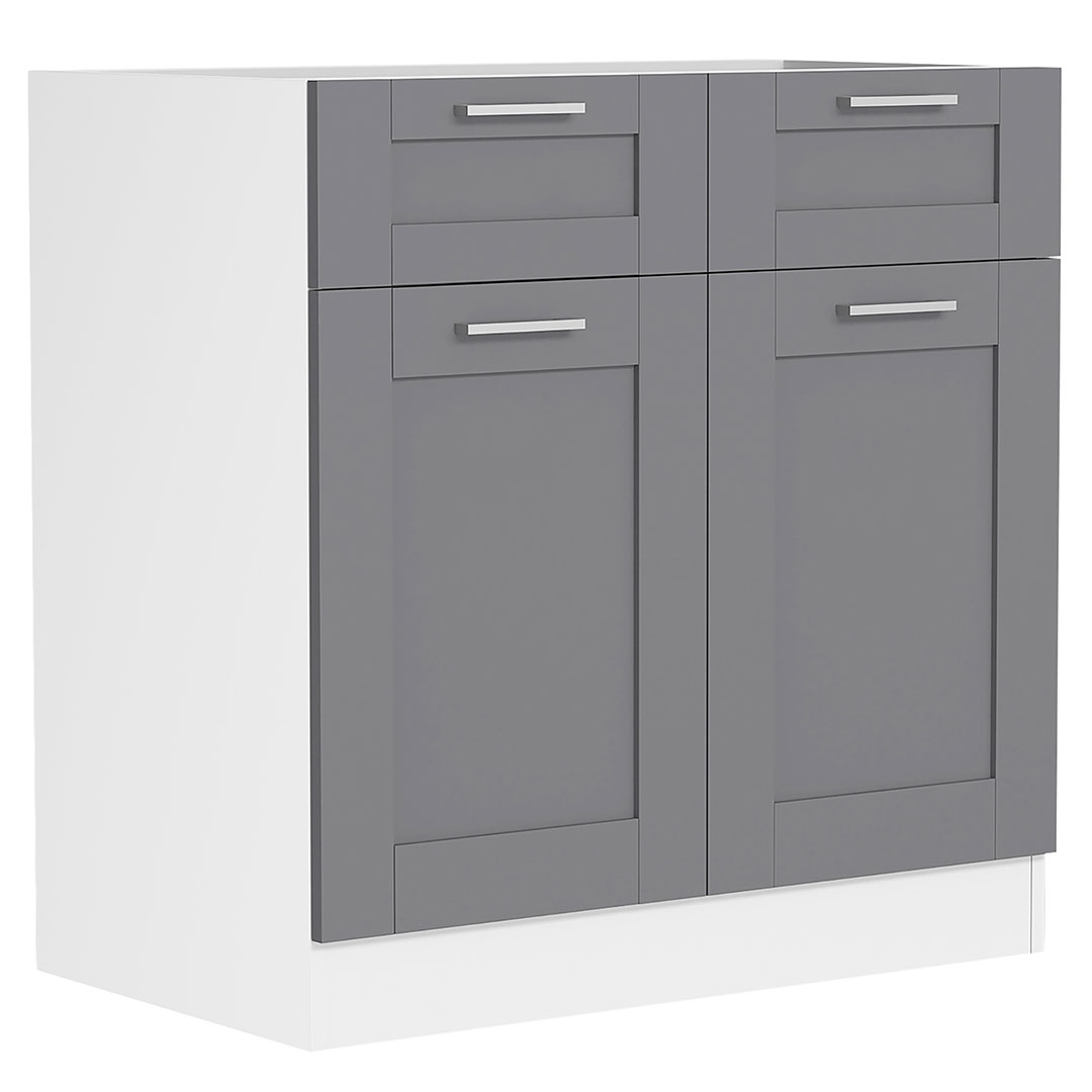VCM NORDIC Colura køkkenunderskab, m. 2 låger, 1 skuffe, 1 hylde - antracitgrå/hvid træ (B:80)