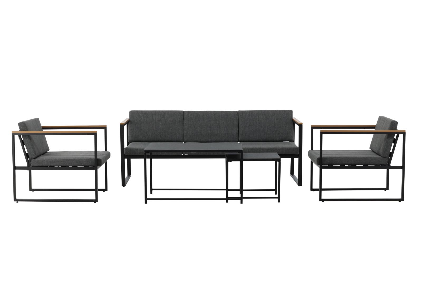 Venture Home - Dakar loungesæt, sort/grå, 5 pers.