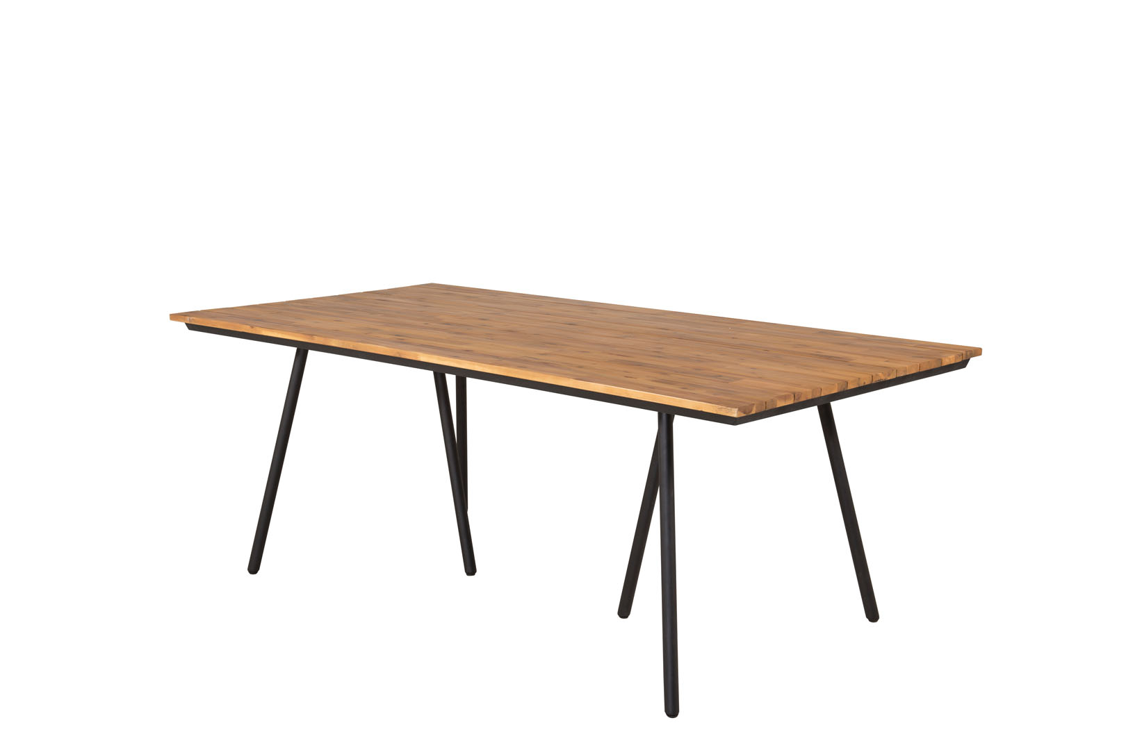 Chan havebord i akacietræ/sort stål 200x100 cm