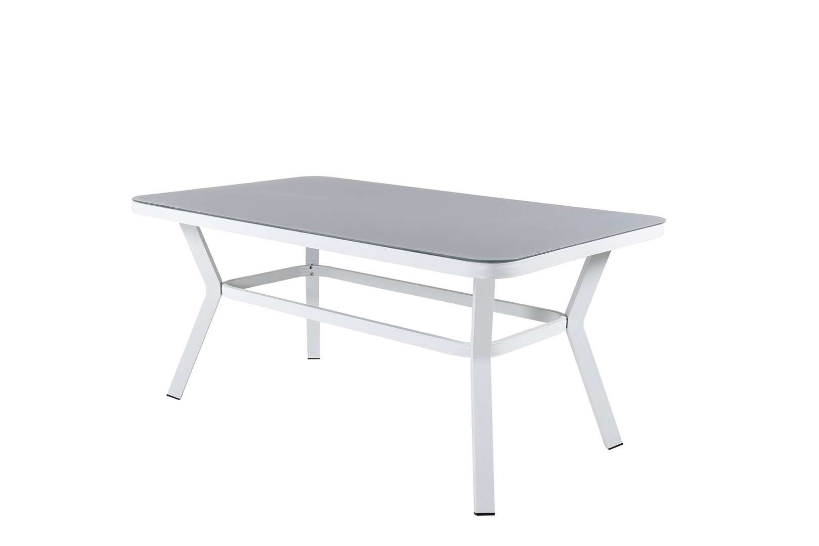 VENTURE DESIGN Virya havebord - grå glas og hvid aluminium (160x90)