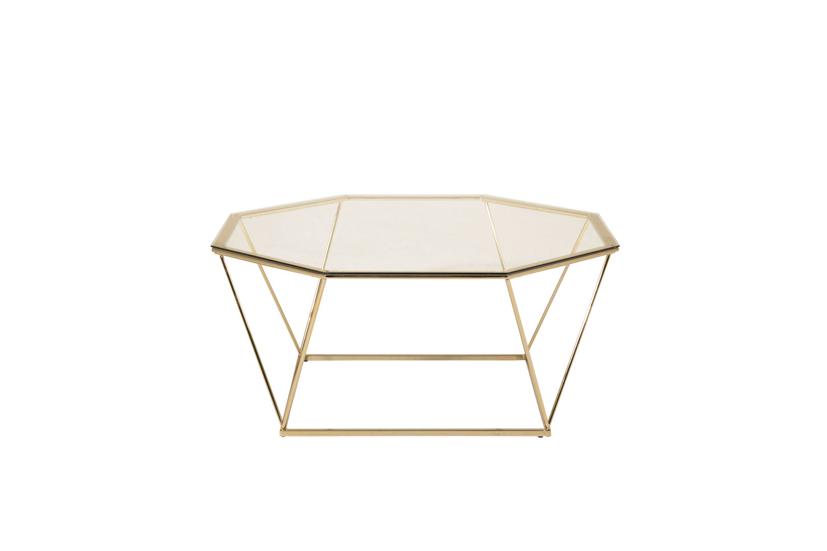 VENTURE DESIGN Ãsterlen sofabord - røgfarvet glas og messing metal (Ø100)