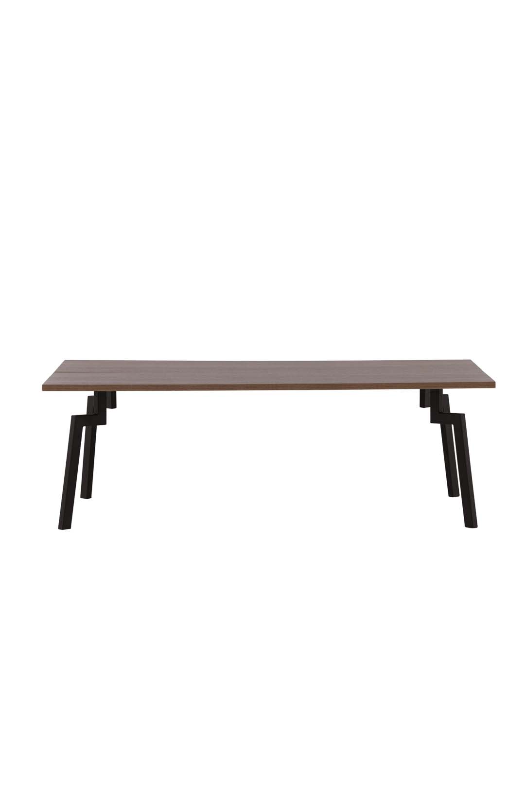 VENTURE DESIGN Bethan sofabord, rektangulær - valnøddefarvet MDF og sort stål (120x70)