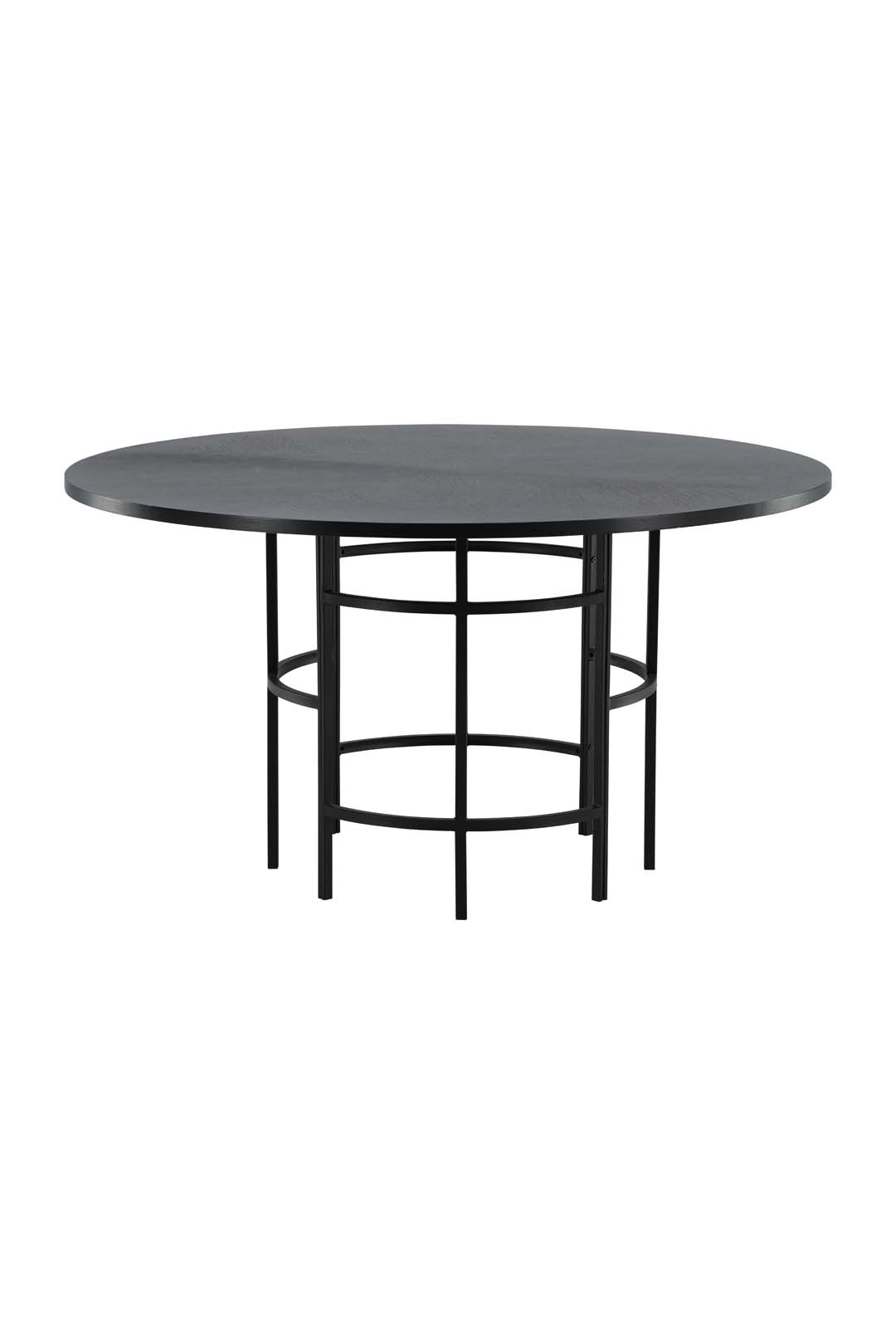 VENTURE DESIGN Copenhagen spisebord - sort MDF og sort metal (Ø140)