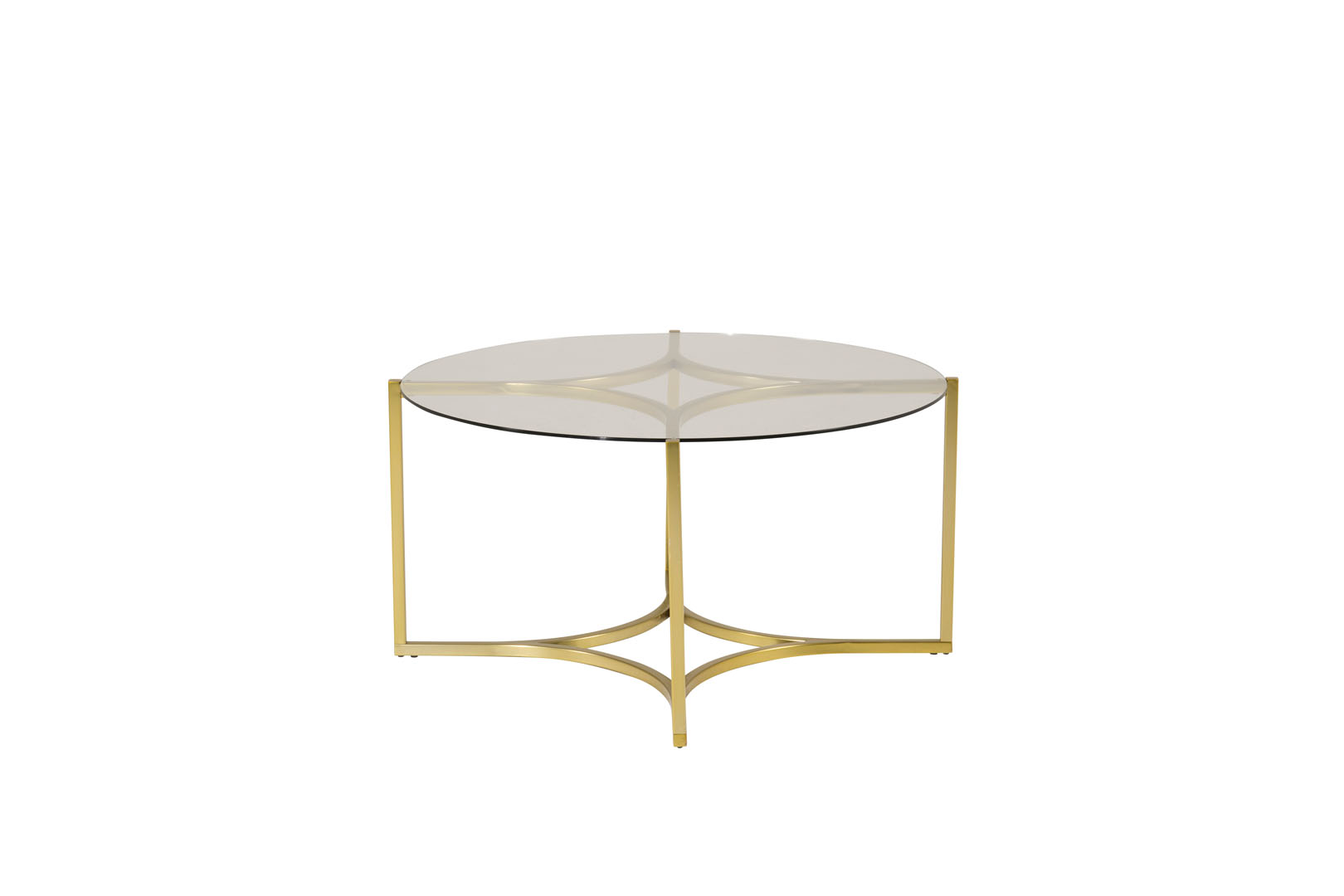 VENTURE DESIGN Kivik sofabord, rund - glas og messing metal (Ø86)