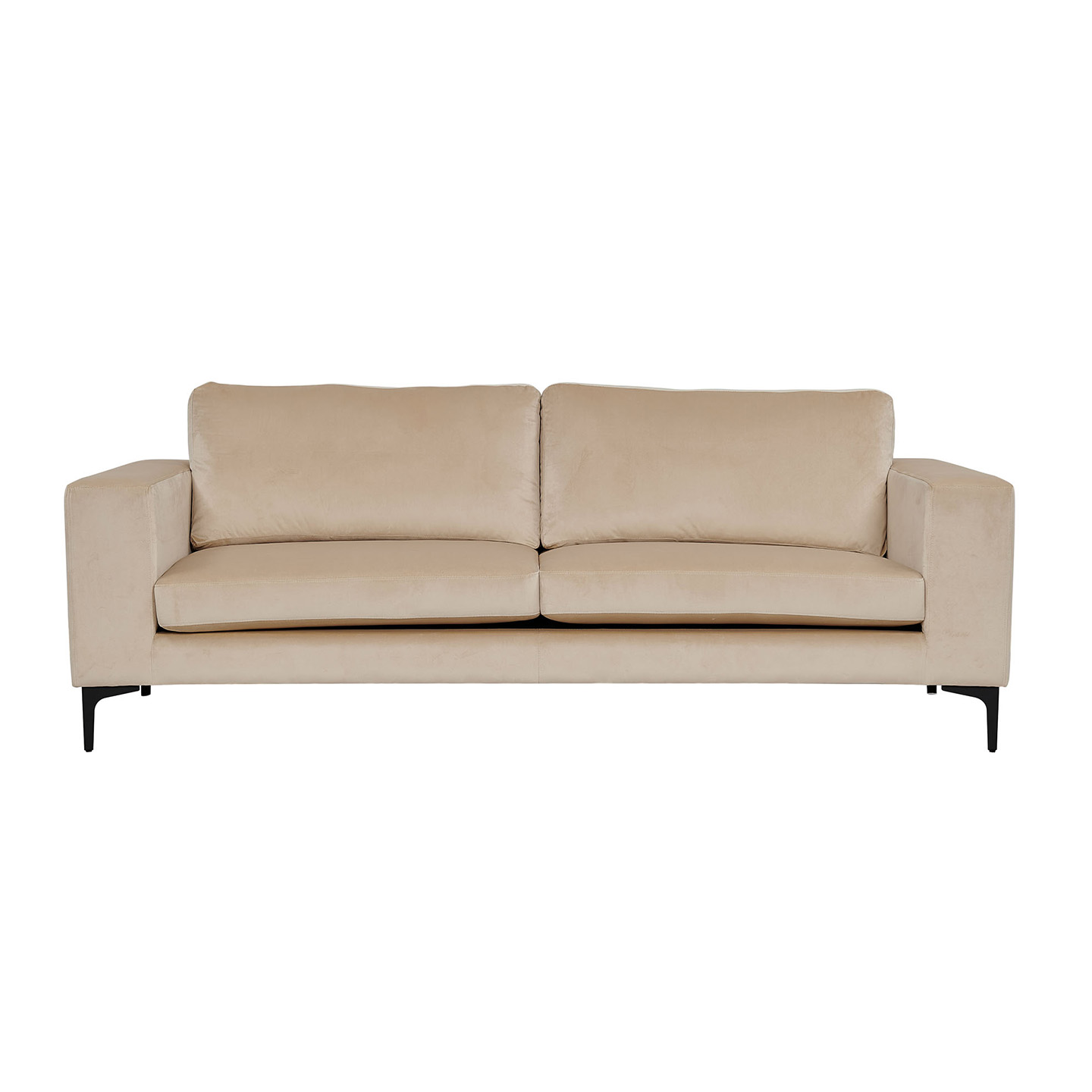 VENTURE DESIGN Bolero 3 pers. sofa - beige velour og sort metal