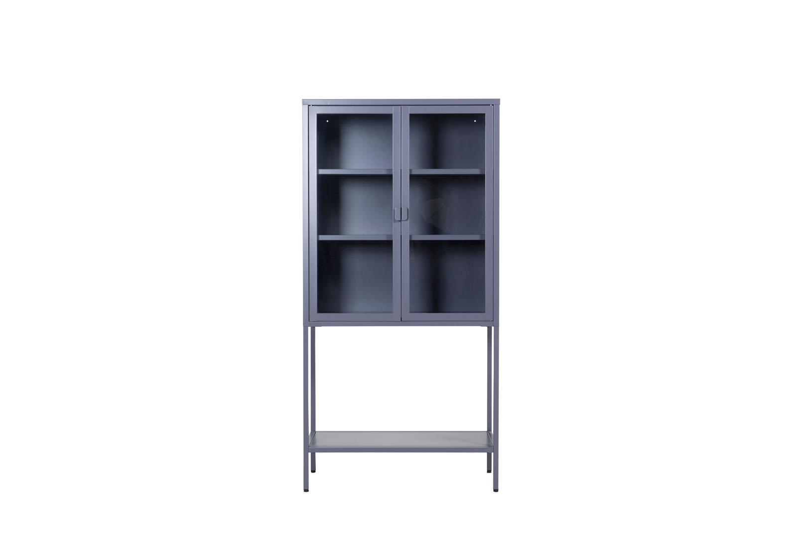 Misha vitrineskab 2 låger, 4 hylder, grå