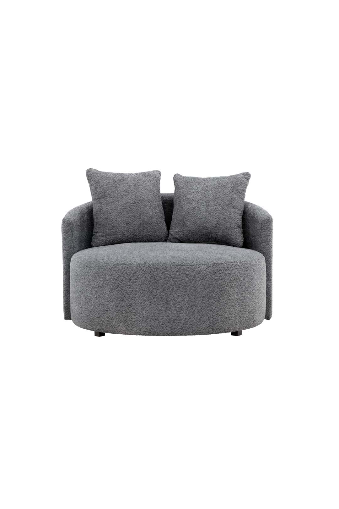 VENTURE DESIGN Kelso lænestol, rund - grå polyester